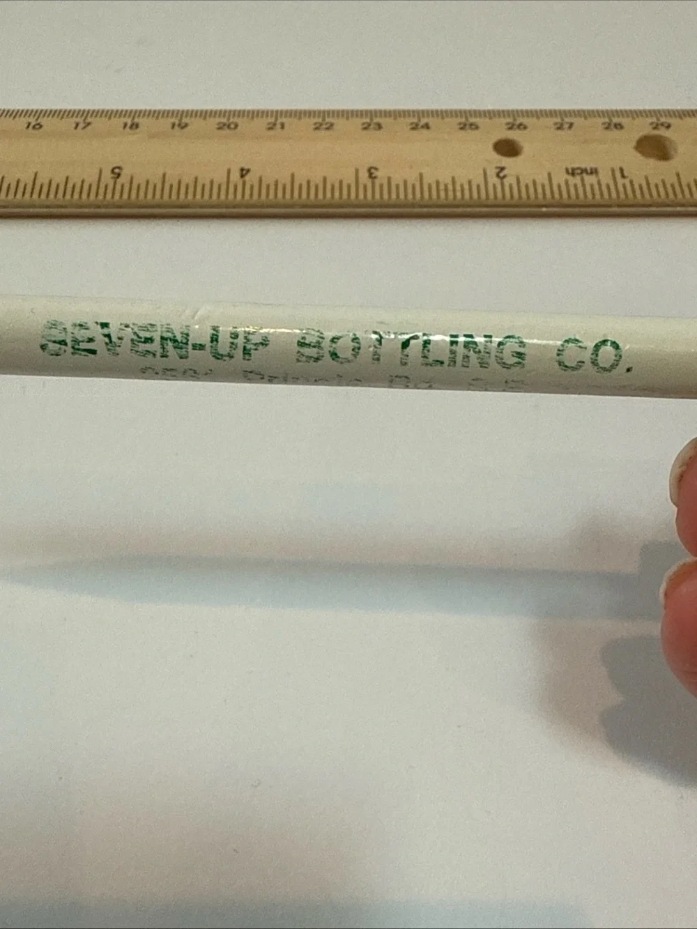 White Promotional Pencil for 7-up bottling Co Salem Oregon used